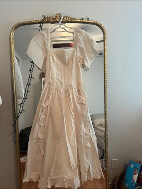 In Bloom Cream Maxi Dress with Ruffle Details